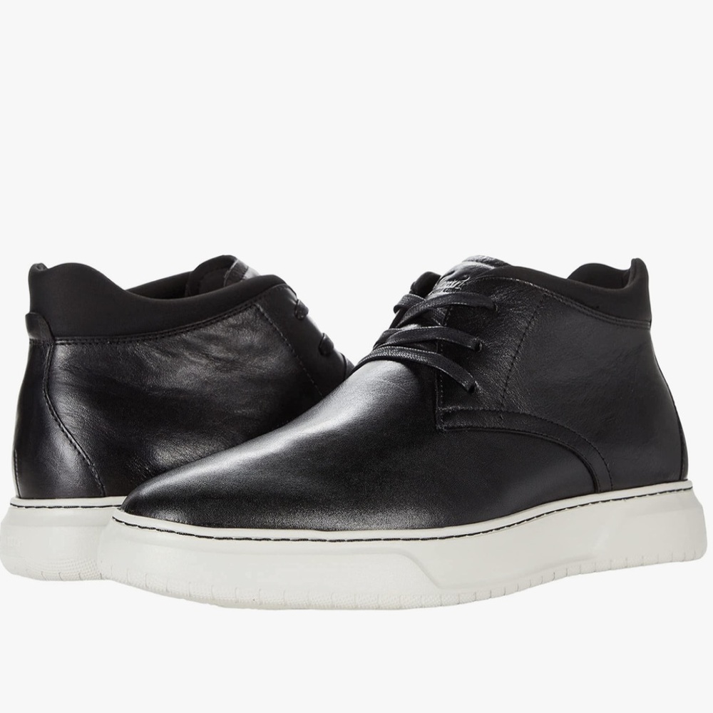 Black Leather Chukka Boots for Men
